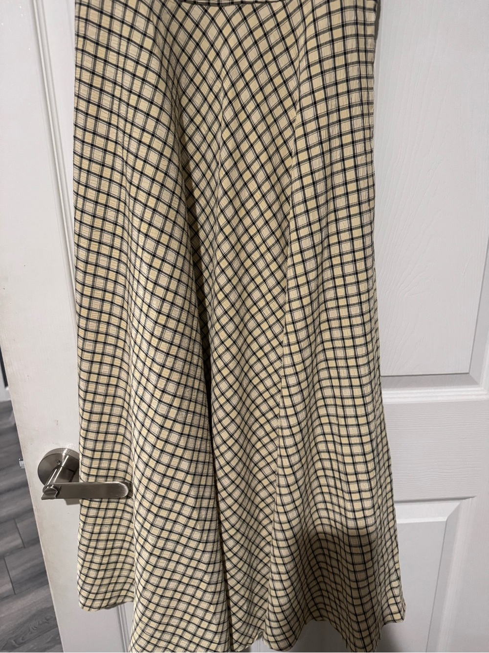 Zara Yellow Checked Maxi Dress with Navy Grid - Picture 6 of 8